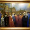 American Legacy Fine Arts presents "Forgiveness Sunday, Protection of the Holy Virgin Russian Orthodox Church; Hollywood, California" a painting by Peter Adams.