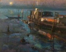 American Legacy Fine Arts presents "Evening Song" a painting by Hai-Ou Hou.