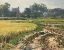 American Legacy Fine Arts presents "Autumn Rice Fields; Kaiping" a painting by W. Jason Situ.