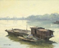 American Legacy Fine Arts presents "Fishing Boats" a painting by Keith Bond.