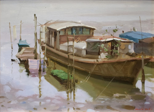 American Legacy Fine Arts presents “Living Boat” a painting by Eric F. Guan.