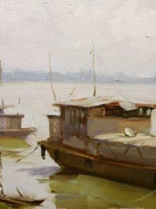 American Legacy Fine Arts presents “Tan River Morning” a painting by Eric F. Guan.