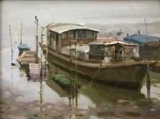 American Legacy Fine Arts presents "Living Boat" a painting by Eric F. Guan.