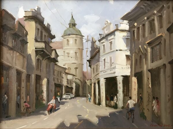 American Legacy Fine Arts presents "Old Town Chikan" a painting by Eric F. Guan.