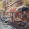 American Legacy Fine Arts presents "A Sudden Shower; Kaiping, China" a painting by John Budicin.