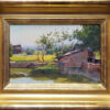 American Legacy Fine Arts presents "Village Fish Pond" a painting by Joseph Paquet.