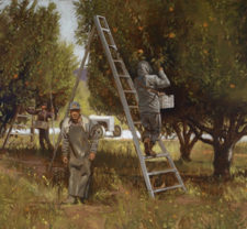 American Legacy Fine Arts presents "Orchard in July" a painting by Warren Chang.