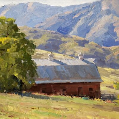 American Legacy Fine Arts presents "Foothill Barn" a painting by Keith Bond.