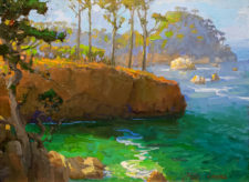American Legacy Fine Arts presents "Afternoon at Whalers Cove, Point Lobos" a painting by Peter Adams.