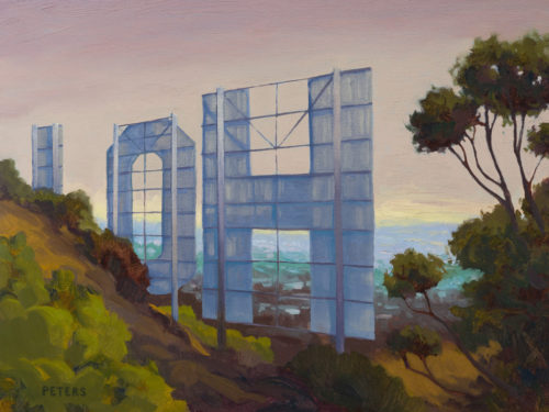 American Legacy Fine Arts presents "Hollywood Sign" a painting by Tony Peters.