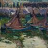American Legacy Fine Arts presents "Idle Fisher Fleet" a painting by Armin Carl Hansen.