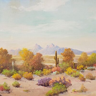 American Legacy Fine Arts presents "Untitled (Desert Scene, Palm Desert" a painting by George Bickerstaff.