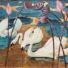 American Legacy Fine Arts presents "Untitled (Three Swans)" a painting by Jessie Hazel Arms Botke.