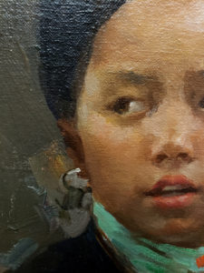 American Legacy Fine Arts presents "Untitled (Portrait of a Maio Girl in Black)" a painting by Mian Situ.