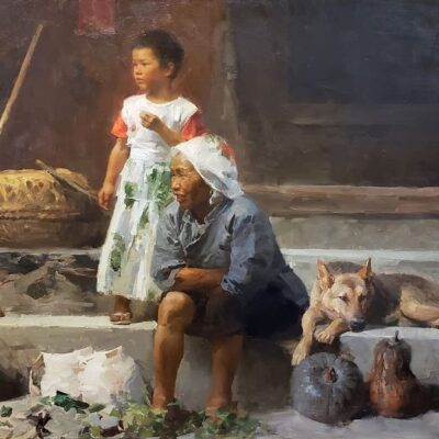 American Legacy Fine Arts presents "Time with Grandmother" a painting by Mian Situ.