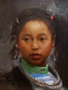 American Legacy Fine Arts presents "Untitled (Portrait of a Maio Girl)" a painting by Mian Situ.