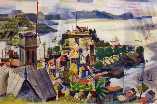 American Legacy Fine Arts presents "Port c. 1949" a painting by Phillip Herschel Paradise.