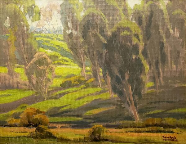 American Legacy Fine Arts presents "Arroyo Grove" a painting by San Hyde Harris.