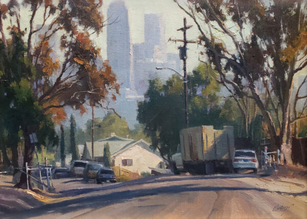 American Legacy Fine Arts presents "Chavez Ravine" a painting by Michael Obermeyer.