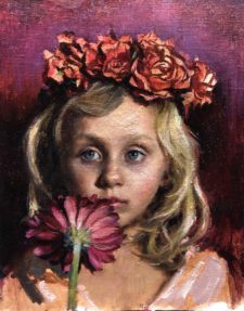 American Legacy Fine Arts presents "Flower Girl" a painting by Natalia Fabia.