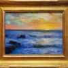 American Legacy Fine Arts presents "Churning Surf at Sunset, Golden Cove; Rancho Palos Verdes" a painting by Peter Adams.