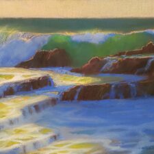 American Legacy FIne Arts presents "Golden Cove Breakers; Rancho Palos Verdes" a painting by Peter Adams.