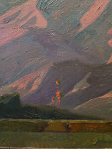 American Legacy Fine Arts presents "San Gabriel Mountains from Santa Anita Park" a painting by Alexey Steele.