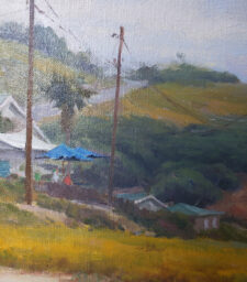 American Legacy Fine Arts presents "Flowers Above the Cove, Laguna Beach" a painting by Joseph Paquet