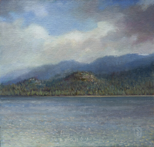 American Legacy Fine Arts presents "By the Healing Waters; Lake Tahoe" a painting by Nikita Budkov.