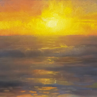 Peter Adams Artist Pastel Painting Pacific Autumn Sunset