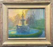 American Legacy Fine Arts presents "Neptune's Fountain at Sunset, Huntington Gardens, San Marino" a painting by Peter Adams