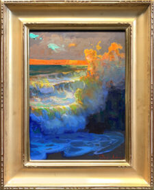 Peter Adams Artist Oil painting Evening Splash, Oceanside