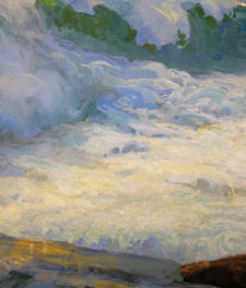 American Legacy Fine Arts presents "Shorebreak at Aliso Beach in Laguna" a painting by Peter Adams.