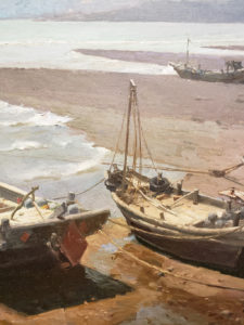 American Legacy Fine Arts presents "Old Fishing Boats in Laoshan" a painting by Mian Situ.