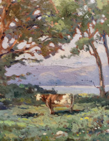 American Legacy Fine Arts presents "Cows in Summer Landscape" a painting by Angel De Service Espoy.