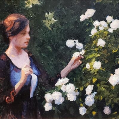 American Legacy Fine Arts presents "Study for Roses Du Matin" a painting by Adrian Gottlieb.