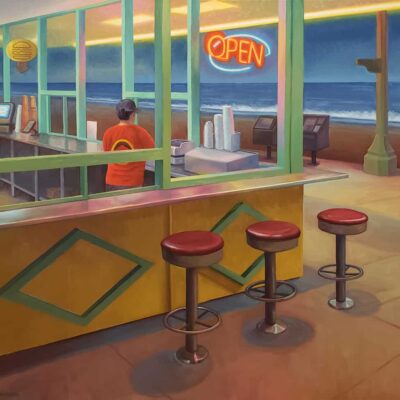 American Legacy Fine Arts presents "Night Burger" a painting by Tony Peters.