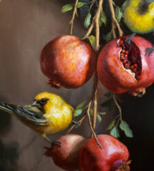 American Legacy Fine Arts presents "Pomegranates and Orioles" a painting by Mary Kay West.