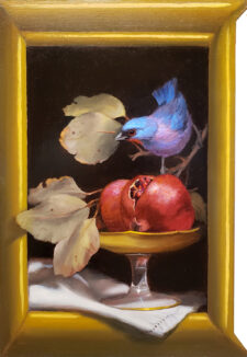 American Legacy Fine Arts presents "Varied Bunting Triptych (right side)" a painting by Mary Kay West.
