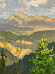 American Legacy Fine Arts presents "Panorama; Looking East from Mt. Disappointment" a painting by Peter Adams.
