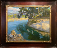 American Legacy Fine Arts presents "Summer Swimming Hole along the Ventura River; Ojai, California" a painting by Peter Adams.