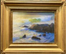 American Legacy Fine Arts presents "Golden Surf; Leo Carrillo Beach" a painting y Peter Adams.