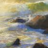 American Legacy Fine Arts presents "Golden Surf; Leo Carrillo Beach" a painting y Peter Adams.