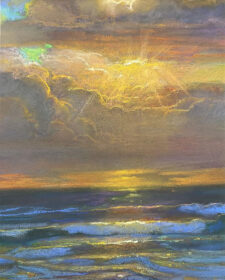 American Legacy Fine Arts presents "After the Autumn Storm; St. Malo Beach, Oceanside" a painting by Peter Adams.