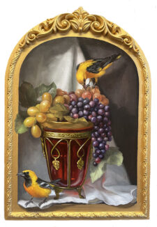 Mary Kay West Artist oil painting Orioles and Grapes