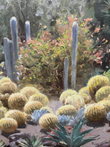 American Legacy Fine Arts presents "Desert Garden at the Huntington" a painting by Peter Adams.