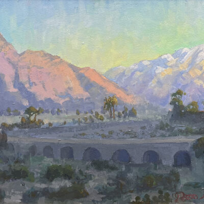 American Legacy Fine Arts presents "Morning Light; Mt. San Jacinto & Mt. San Gorgonio" a painting by Peter Adams.
