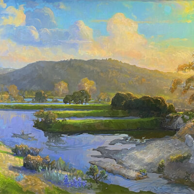 American Legacy Fine Arts presents "Pools of Hahamongna; Arroyo Seco" a painting by Peter Adams.