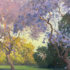 Alexey Steel artist Oil painting Jacaranda at El Marino Park, Culver City