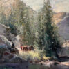 Jove Wang Artist Packing in the Canyon Oil painting